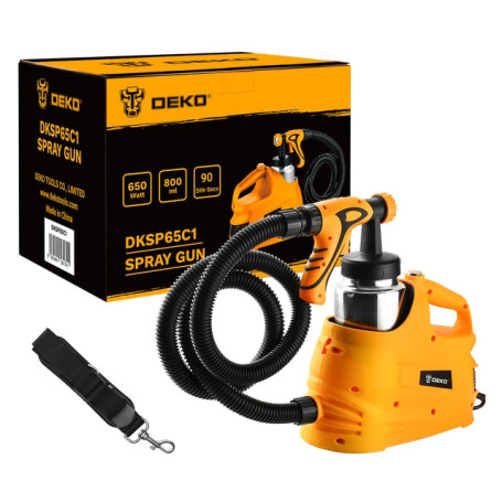 New Split Design HVLP Spray Gun with 800ml Aluminum Cup 650W High Power Adjustable Flow Spraying Tool 1.5m Length Air Hose