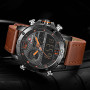 Mens Watches Leather Sports Watches  Men's Quartz LED Digital Clock Waterproof Military Wrist Watch