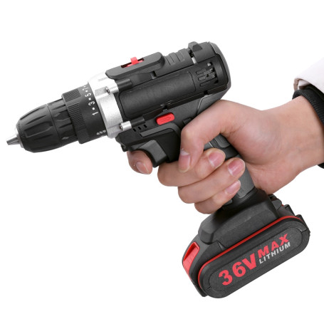 Cordless Electric Impact Drill 36V  Brushless Lithium Battery Wireless Rechargeable Hand Drills Home DIY Electric Power Tools