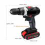 21V Electric Drill Set Impact Cordless Drill High-power 25 Gears of Torques Adjustable Electric Screwdriver Hand Drills 2500rpm