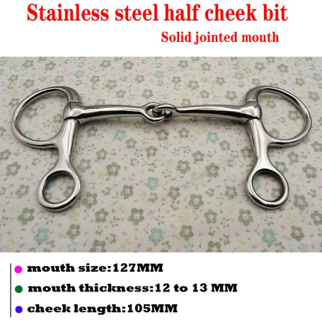Half Cheek Bit Stainless Steel Training Bit Equestrian Loose , Full Cheek Gag, for horse Equestrian
