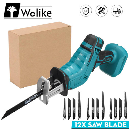 Reciprocating Saw Cordless Electric Saw Machine for Wood Cutting Woodworking Machinery Saw Blades 18V Battery