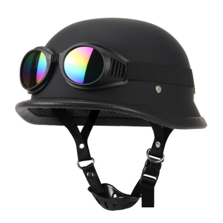 Motorcycle Helmet German Leather Vintage Casco Moto Motorcycle Open Face Retro Half Helmet Biker Pilot DOT Certification S-XXL