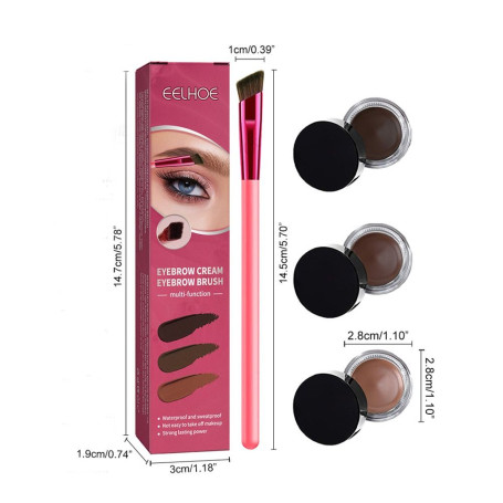 Eyebrow Cream 4D Hair Stroke Ultra-Thin Brow Brush Premium Rhombus Angled Eyebrow Brush 4D Hair Stroke Brow Stamp Brush
