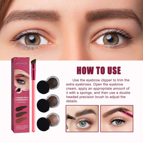 Eyebrow Cream 4D Hair Stroke Ultra-Thin Brow Brush Premium Rhombus Angled Eyebrow Brush 4D Hair Stroke Brow Stamp Brush