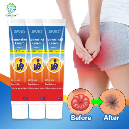 3PCS Hemorrhoids Ointment Pain Herbal Mixed Hemorrhoids Cure Internal Anal Fissure Cream Powerful External Fissure Pain Relief