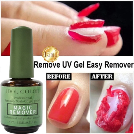 1 Bottle 15ml Magic Fast Remover Gel Nail Polish Clean UV Soak Off Degreaser For Manicure Layer Nail Art Removal Semi-permanent