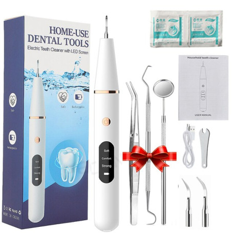 Ultrasonic Dental Scaler For Teeth Tartar Stain Tooth Calculus Remover Electric Sonic Teeth Plaque Cleaner