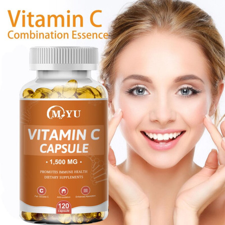 Natural Vitamin C Capsule Energy Supplement Improving Immunity Whitening Blemish Sunscreen Antioxidant Anti-Wrinkle Anti-aging