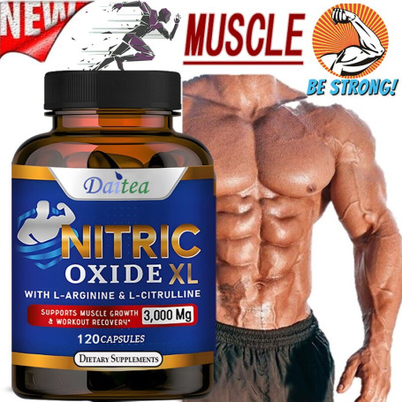 Nitric Oxide Booster Supplement - L-Arginine Advanced Workout Muscle Pump, Muscle Strengthener