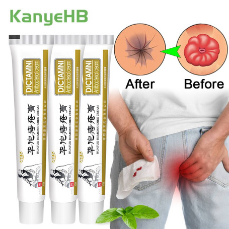 Chinese Herbal Hemorrhoid Ointment Treatment Anal Fissure Mixed Hemorrhoids Plant Formula Huatuo Anal Pain Relief Cream A1329