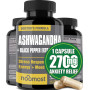 Organic Ashwagandha Capsules Promote Anti-Stress Relief, Natural Mood Support & Focus Support, Natural Energy Supplement, Unisex