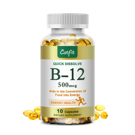500mcg Vitamin B12 Capsules Support Energy Metabolism Protect  Nervous System & Blood Cell Immune Health Care Food