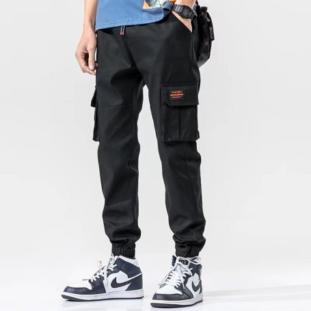 Cargo Pants Men Fleece Elastic Waist Casual Pants New Trousers Multi-Pocket Casual Joggers Sweatpants