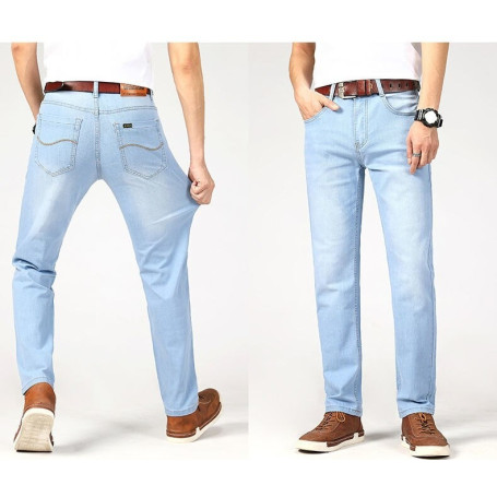 Jeans Men Straight Cut Soft Comfortable Pants