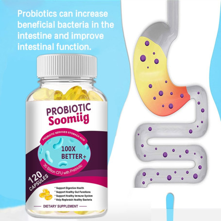 Soomiig Probiotic Dietary Capsules Supports Digestive System Healthy Bowel Function Boosts Immunity