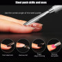 Dual-head Nail Cuticle Pusher Spoon Stainless Steel UV Gel Polish Removal Trimmer Dead Skin Grinding Rod Manicure Tool Dropship