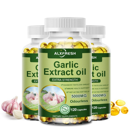 Alxfresh 3 Box Organic Garlic Extract Capsule for Cardiovascular Health Increase Glutathione Level Cellular Detox Support Immune