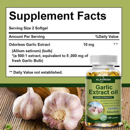 Alxfresh 3 Box Organic Garlic Extract Capsule for Cardiovascular Health Increase Glutathione Level Cellular Detox Support Immune