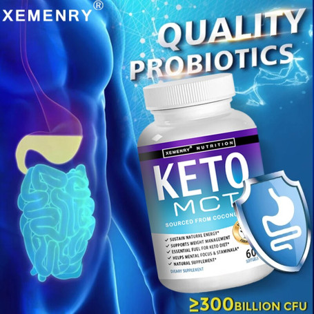 KETO Probiotic Capsules, Balanced Bacteria Reduce Bloating, Constipation, Improve Intestinal Absorption and Stomach Digestion