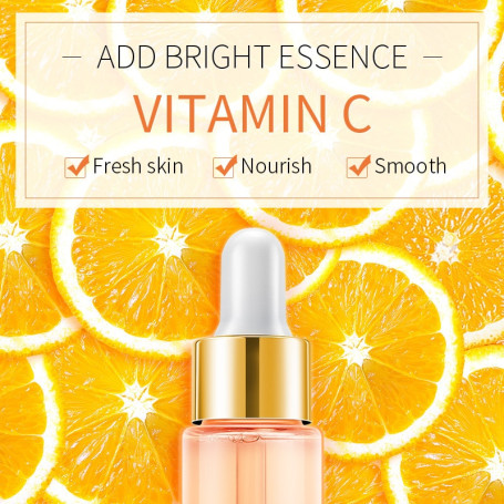 LAIKOU Vitamin C Whitening Facial Serum Remove Dark Circles Fade Freckles Spots Melanin Moisturizing Brightening Face Essence