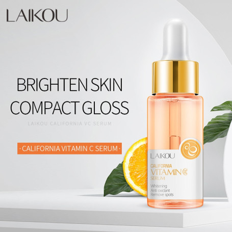 LAIKOU Vitamin C Whitening Facial Serum Remove Dark Circles Fade Freckles Spots Melanin Moisturizing Brightening Face Essence