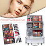 Full Make-up Sets For Women 89Pcs All-in-Dazzling Vanity Case Transparent Portable Beauty Travel Cosmetic Carry Box With Handle