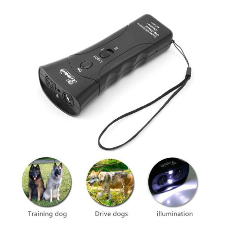New Ultrasonic Dog Chaser Stop Aggressive Animal Attacks Repeller Flashlight Dog Training Equipment  Anti Barking Device