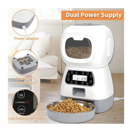 3.5L Automatic Pet Feeder WiFi APP Smart Food Dispenser For Cats Dogs Timer Stainless Steel Bowl Auto Pet Feeding Pet Supplies