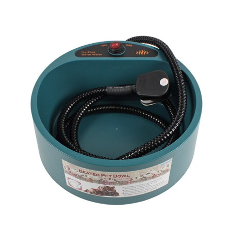 Pet Dog Food Bowl Winter Heated Feed Cage Bowl Temperature Heating Thermostat Dog Basin Bowls Water Drinking Bowl for Dogs Cats