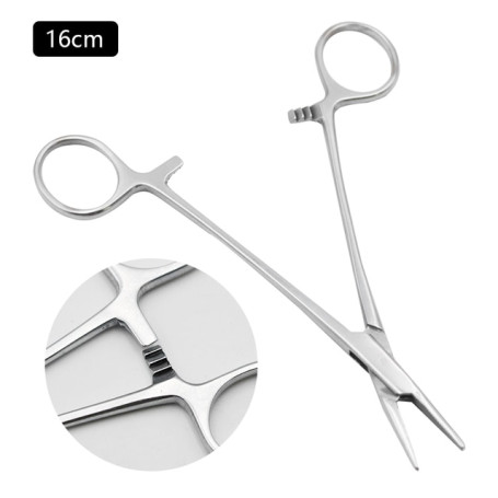 16cm/18cm Stainless Steel Veterinary Needle Holder Suturing Forceps Hemostatic Pliers Livestock Pet Animal Surgical Tools