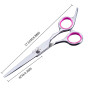 Grooming Scissors for Dogs Cats 6 Inch Flat Cut Safety Round Tips Curved Blade Scissor Sharp Hairdressing Pet Cough Scissors