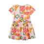 Girl Summer Print Short Sleeve Dress Kid A-line Princess Cute Dress Cotton 2-7y Fashion Casual Costumes