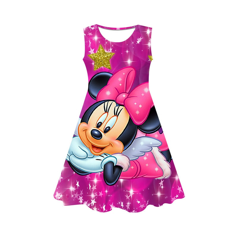 Girls Cosplay Cartoon Costume Minnie Mouse Dress Kids Summer Minnie ...