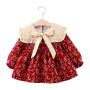 Children's wear, girls' spring and autumn new long sleeve dress, baby girl baby, Korean version flower princess dress