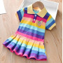 Unicon Children Dress Spring Summer Turn-Down Collar Kids Clothes Fashion toddler Baby Girls Clothing Summer Dress Girl