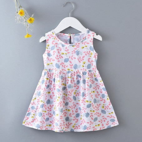 Baby Girls Summer Dress Sleeveless Cute Print Kids Dresses Cotton Children Party Sundress Clothes Toddler Girl Fashion Clothings