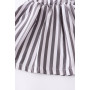 Girlymax Spring Summer Baby Girls Kids Grey White Striped Knee Length Sleeveless Woven Dress
