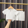 0-5Y Baby Summer Sets Solid Cotton Linen T-shirts+Elasctic Shorts Kids Clothes Casual Clothing Sets for Children Outfit Set