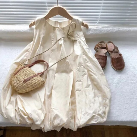 Bear Leader Girls Summer Dress New Korean Children's Fashion Children's Korean Casual Lovely Sleeveless Flower Bud Skirt