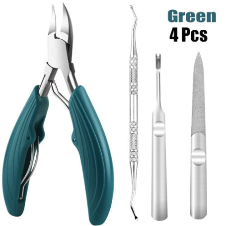 Professional Toe Nail Clippers Cutter ingrown toenail tool Thick Nails Dead Skin Dirt Remover Super Sharp Curved Blade Nail Tool