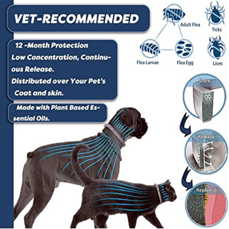 Extendable Pet Flea Collar Antiparasitic Necklace Personalized  Anti Flea and Tick Big Dog Puppy Cat Anti-Flea Collar Ticks Dogs