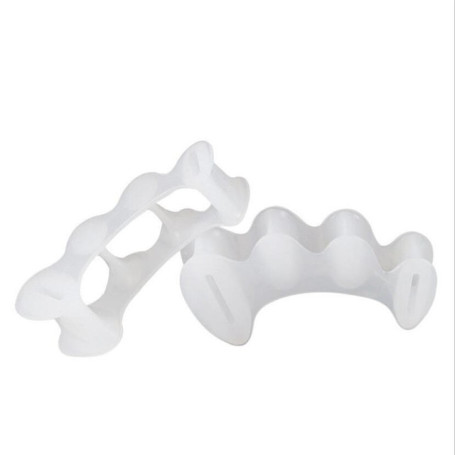 2pcs1pair Silicone Toe Finger Separator 3 Hole Hallux Valgus Orthopedic Spacers Bunion Care Overlapping Hammer Foot Corrector