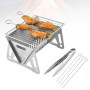 Barbecue Outdoor Mini Card Folding Portable Small Removable Barbecue Camping Stainless Steel Multi Purpose Barbecue Rack