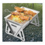 Barbecue Outdoor Mini Card Folding Portable Small Removable Barbecue Camping Stainless Steel Multi Purpose Barbecue Rack