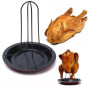1Set Barbecue Grilling Baking Cooking Pans Non-Stick Chicken Roaster Rack With Bowl BBQ Accessories Tools