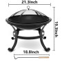 BBQ Grill Outdoor Fire Pit Stove Garden Patio Wood Log Barbecue Grill Net Set Cooking Tools Camping Brazier Stove for Xmas EU US