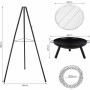Outdoor BBQ Fire Pit Bowl Tripod Hanging Pot Stand Set Grill adjustable Camping Heater Burner Easily Carry BBQ Fire Pit Tool