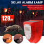 Solar Animal Repellent Motion Sensor Alarm Lamp Outdoor Solar Power Dog Barking Gunshots Waterproof Siren Repeller For Yard Farm