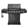 High quality gas and charcoal BBQ grill, gas stove,outdoor black gas BBQ grill,five burners+side burner,gas or charocal bbq gril